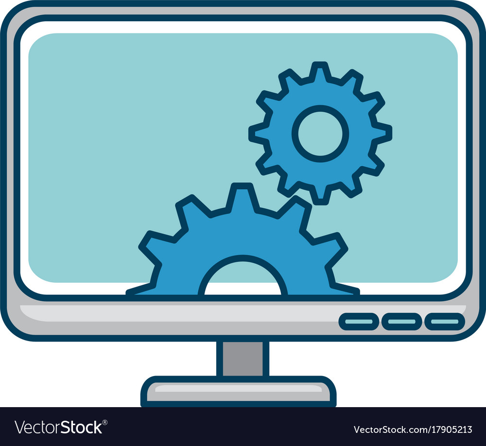 Computer display with gears