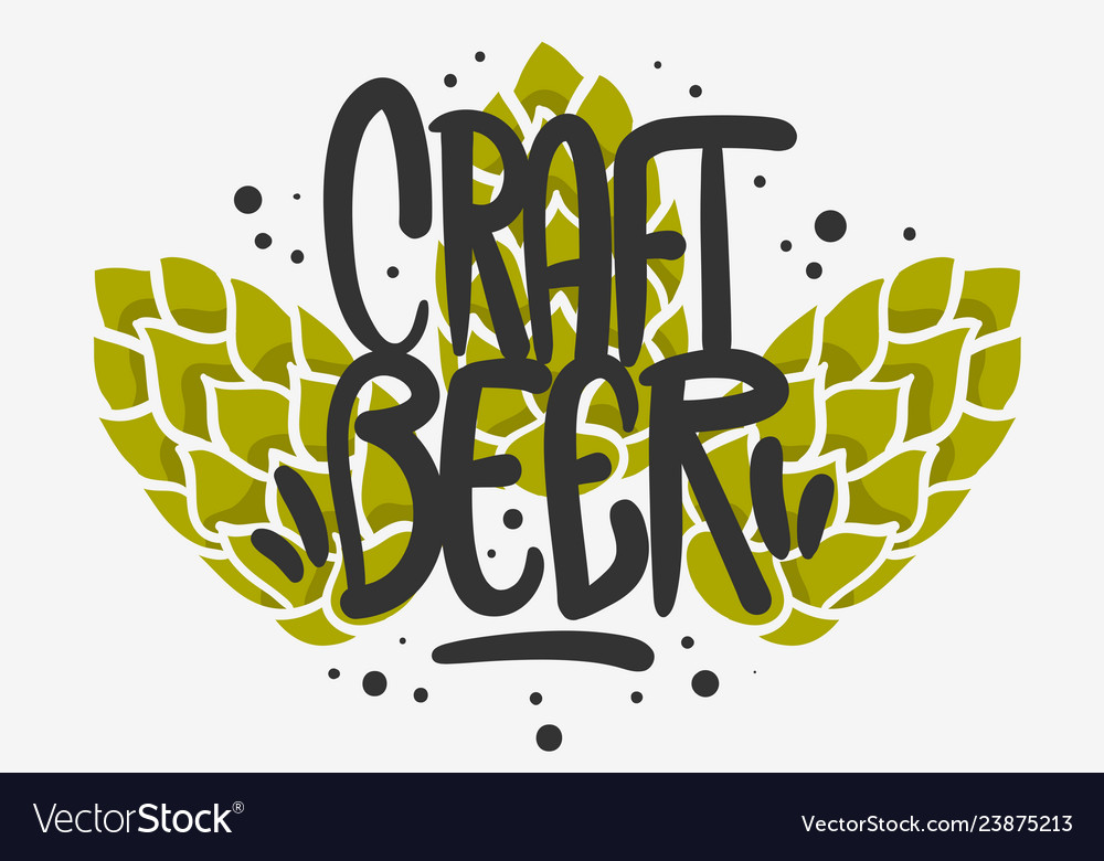 Craft beer hand drawn design with hops