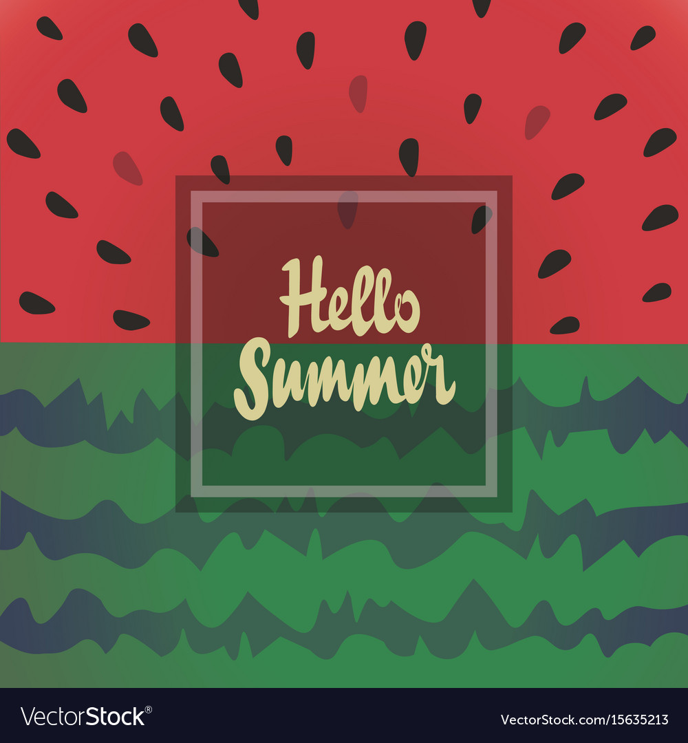 Hello summer background with watermelon Royalty Free Vector