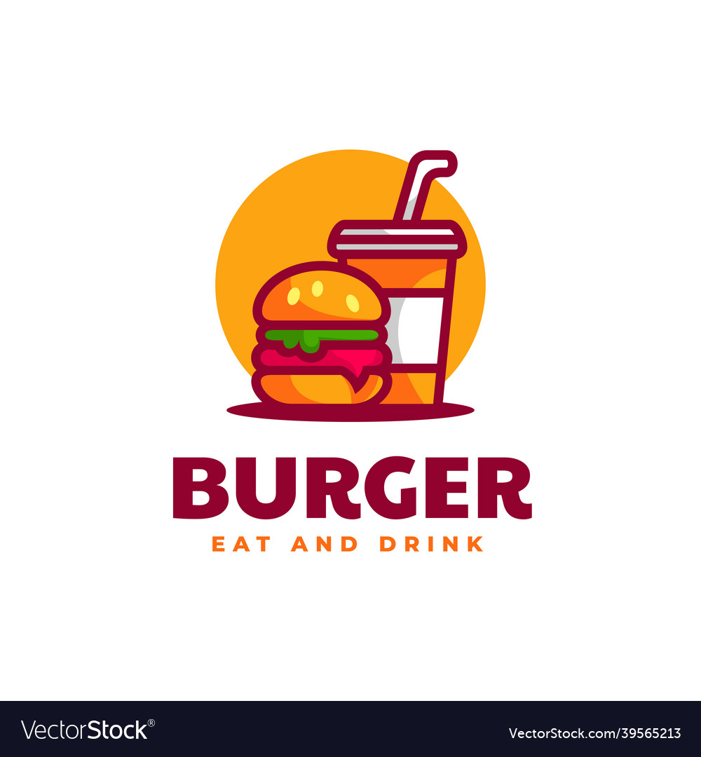 Logo burger simple mascot style