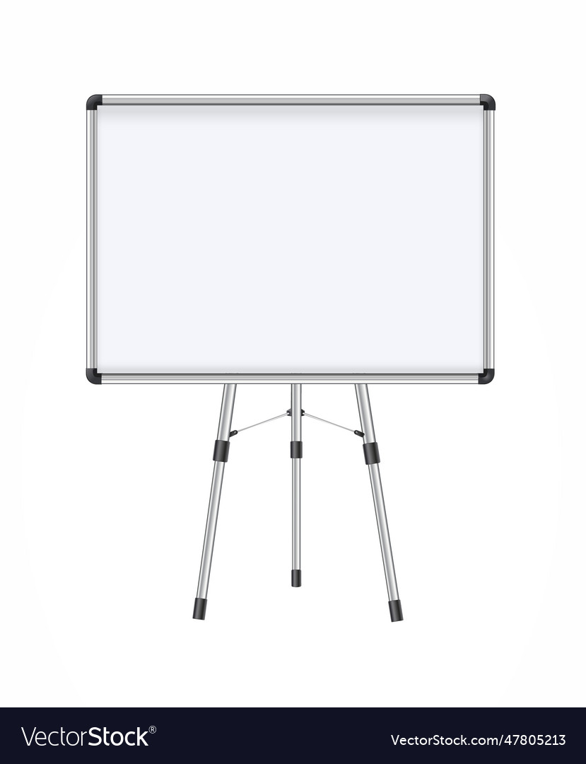 Magnetic marker whiteboard realistic empty Vector Image