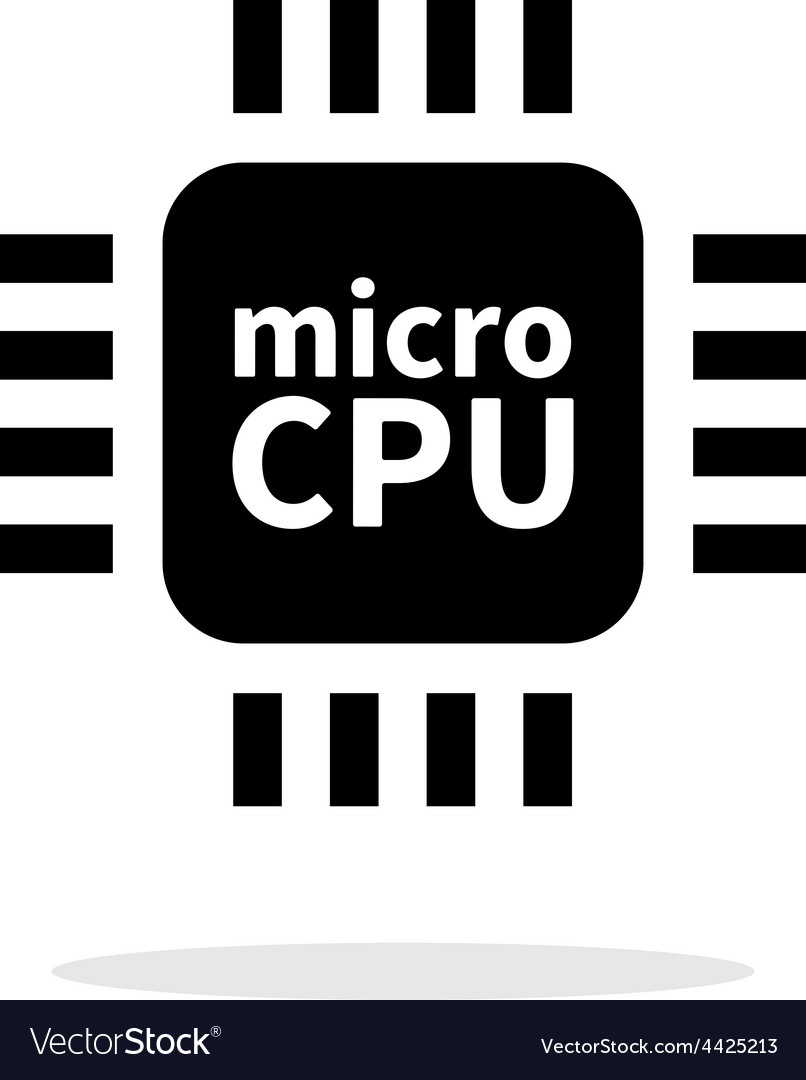 Micro cpu simple icon on white background