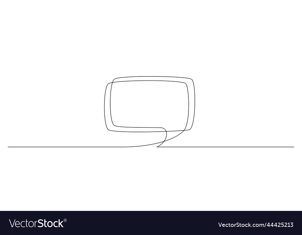 One continuous line drawing of speech bubble vector image One continuous line drawing of speech bubble