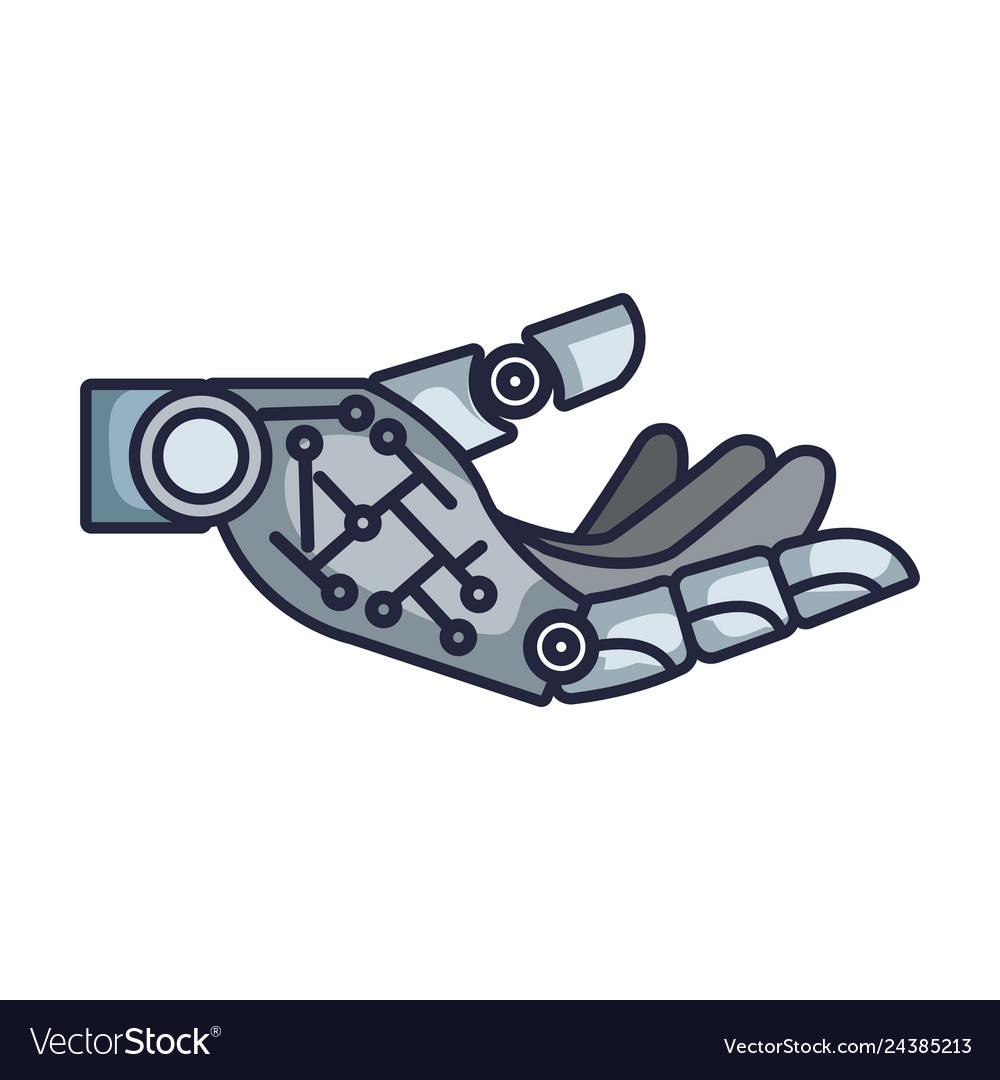 Robotic hand isolated icon Royalty Free Vector Image