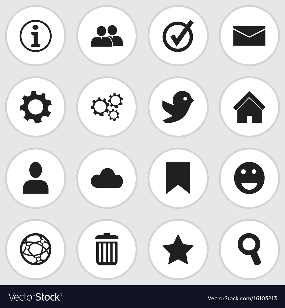 Set of 16 editable web icons includes symbols