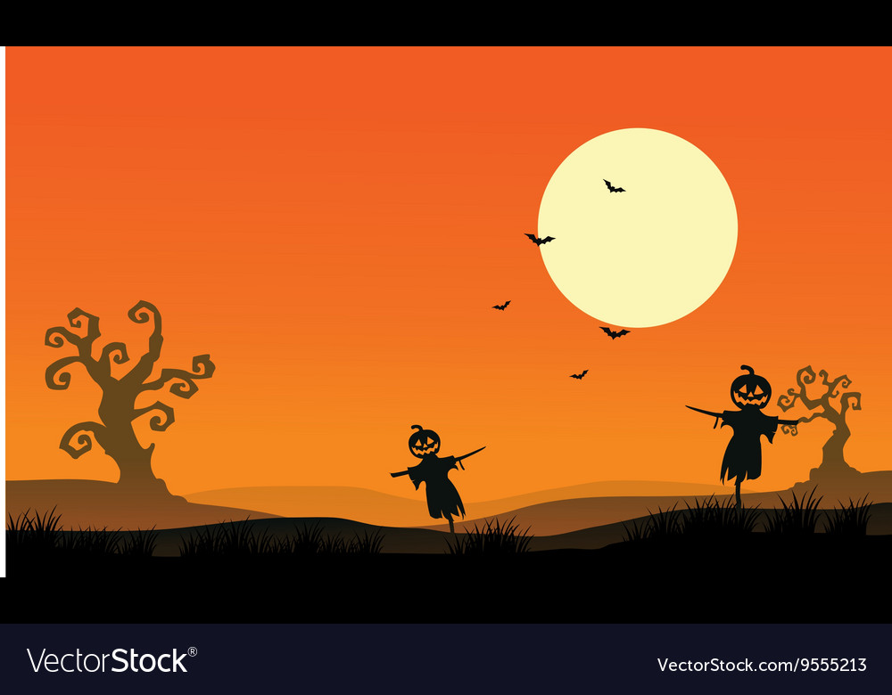 Silhouette von scarecrow halloween Hintergründe