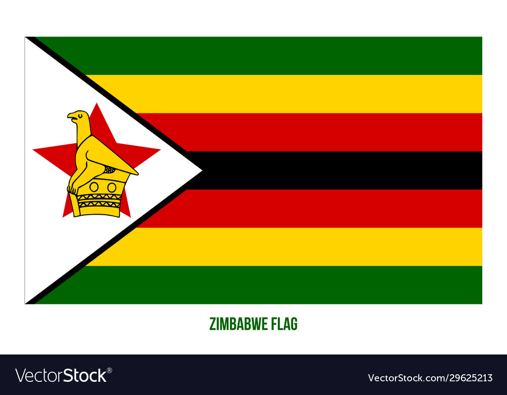 Zimbabwe flag on white background Royalty Free Vector Image