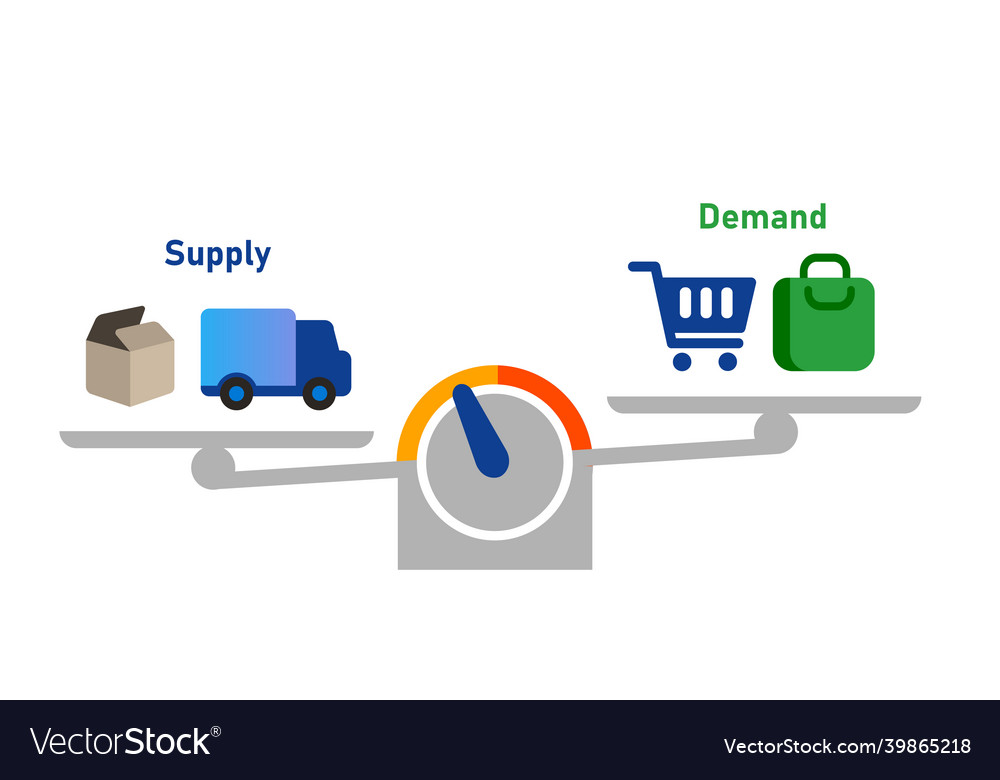 Balancing supply and demand in market inventory Vector Image