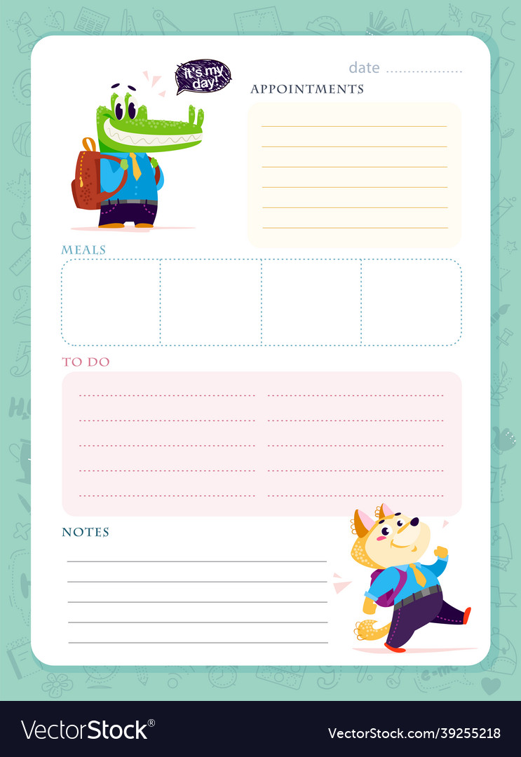 Daily planner page design template calendar