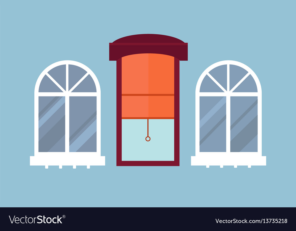 Different types house windows elements isolated