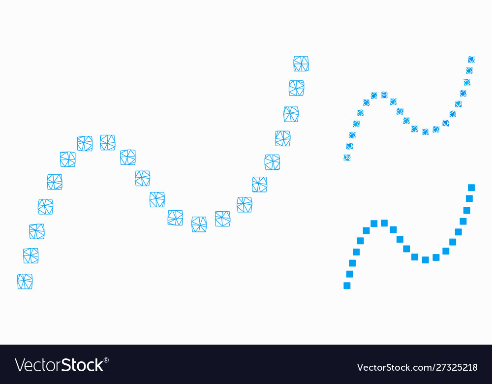 Dotted curve mesh 2d model and triangle vector image Dotted curve mesh 2d model and triangle