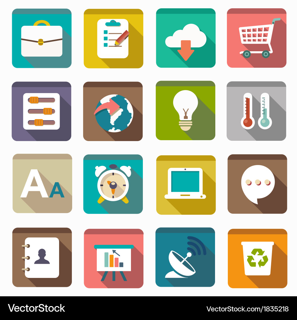 Flat icons Royalty Free Vector Image - VectorStock