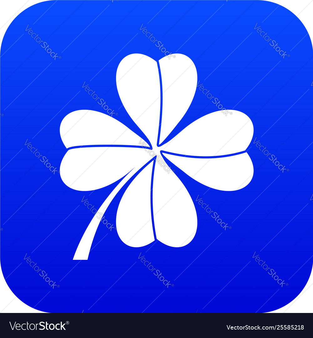 Four leaf clover icon digital blue Royalty Free Vector Image