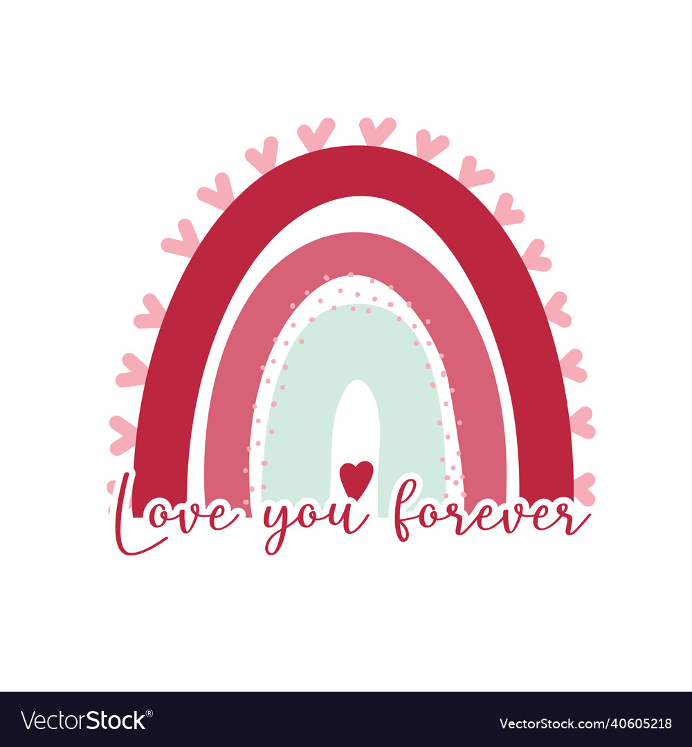 Happy valentine rainbows on white background Vector Image