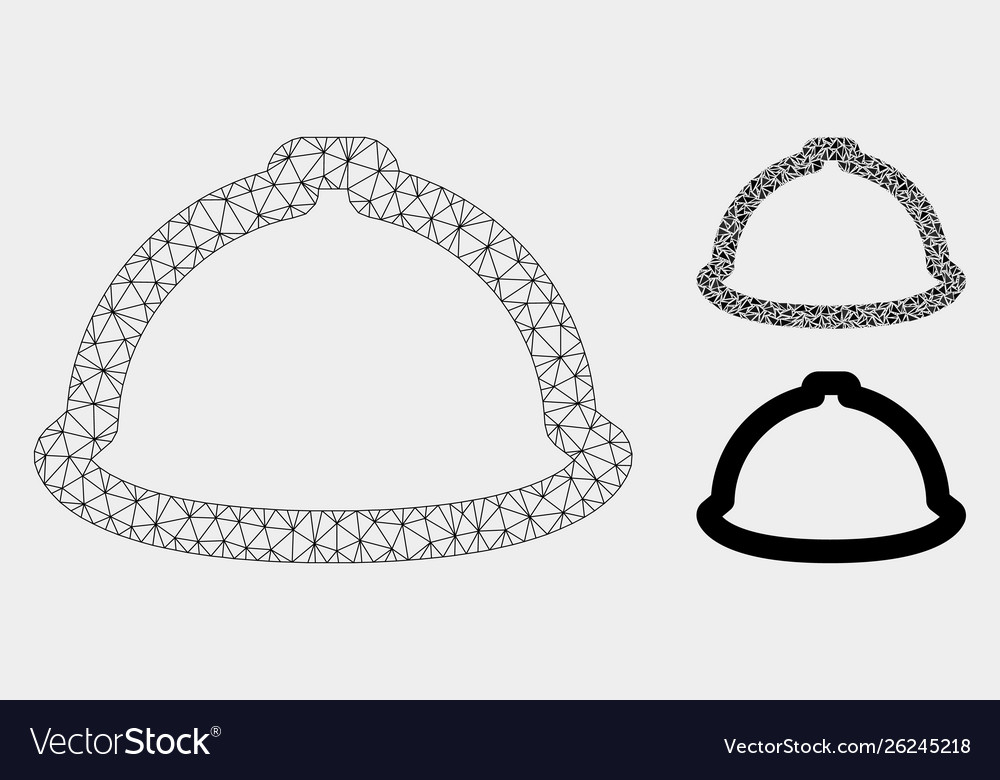 Helmet mesh network model and triangle vector image Helmet mesh network model and triangle