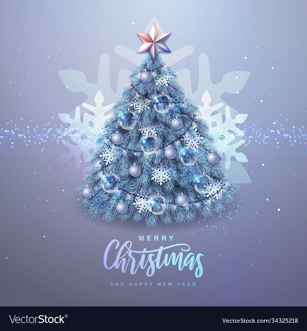 Holiday decorative christmas tree Royalty Free Vector Image