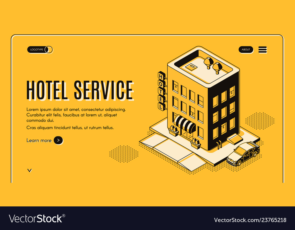 Hotel room booking online service website Vector Image