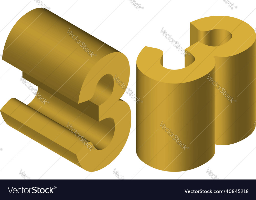 Isometric number 3 template for creating logos vector image Isometric number 3 template for creating logos
