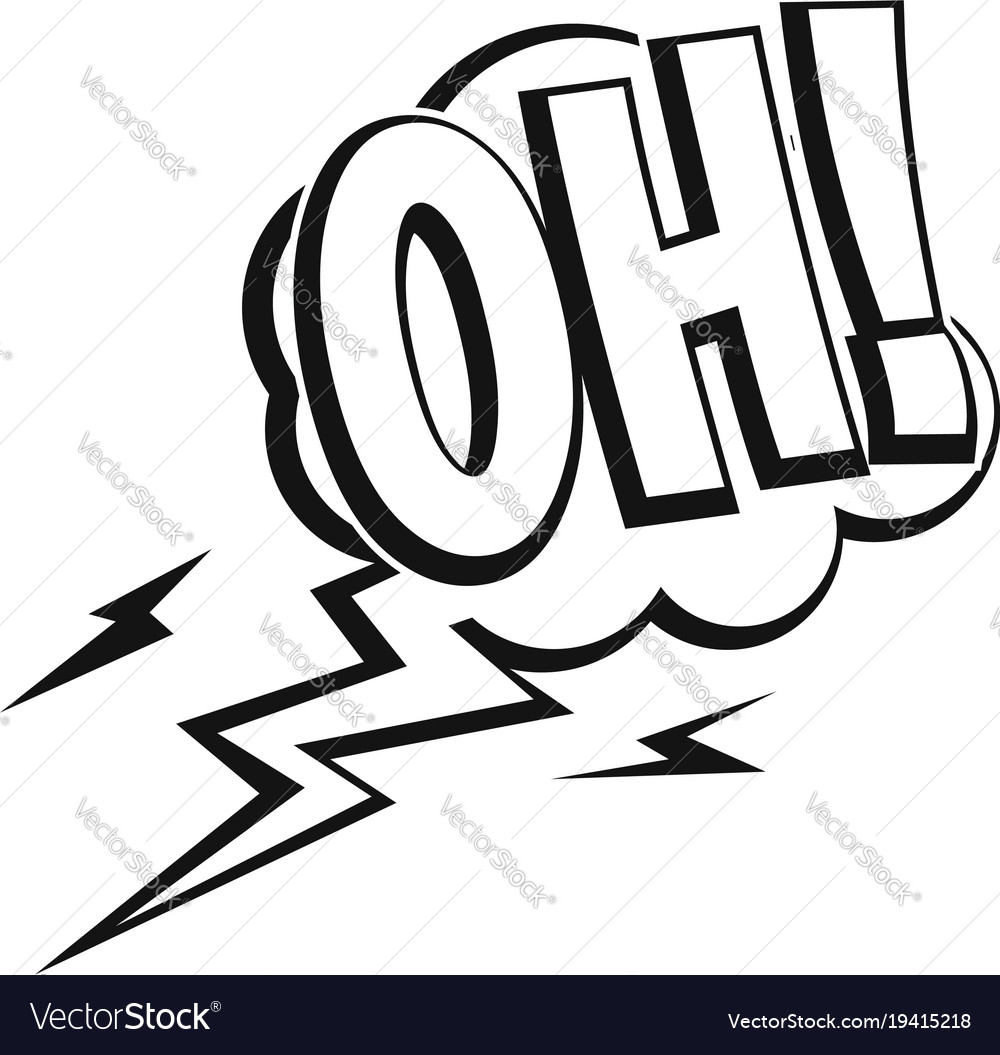 Oh speech bubble icon simple style Royalty Free Vector Image