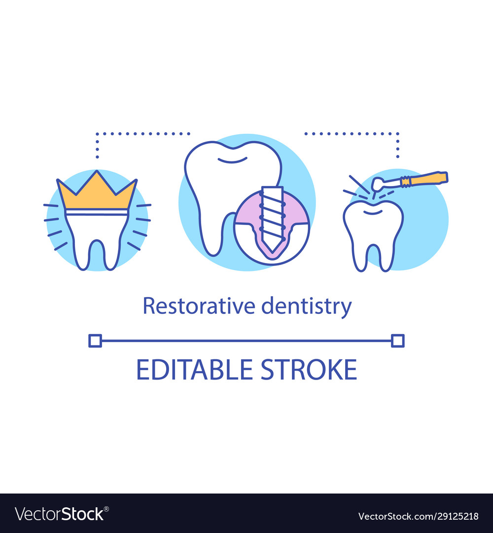 Restorative dentistry concept icon