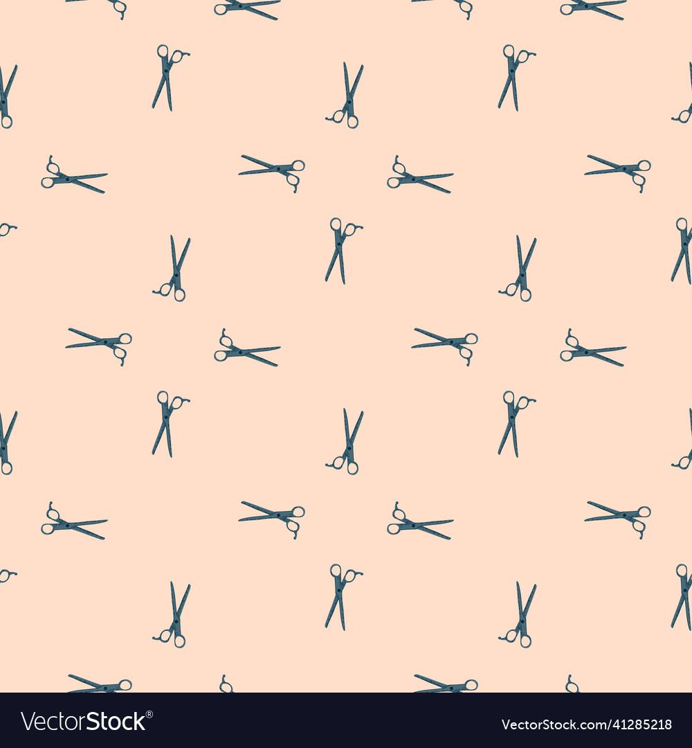 Scissors seamless pattern retro salon background vector image Scissors seamless pattern retro salon background