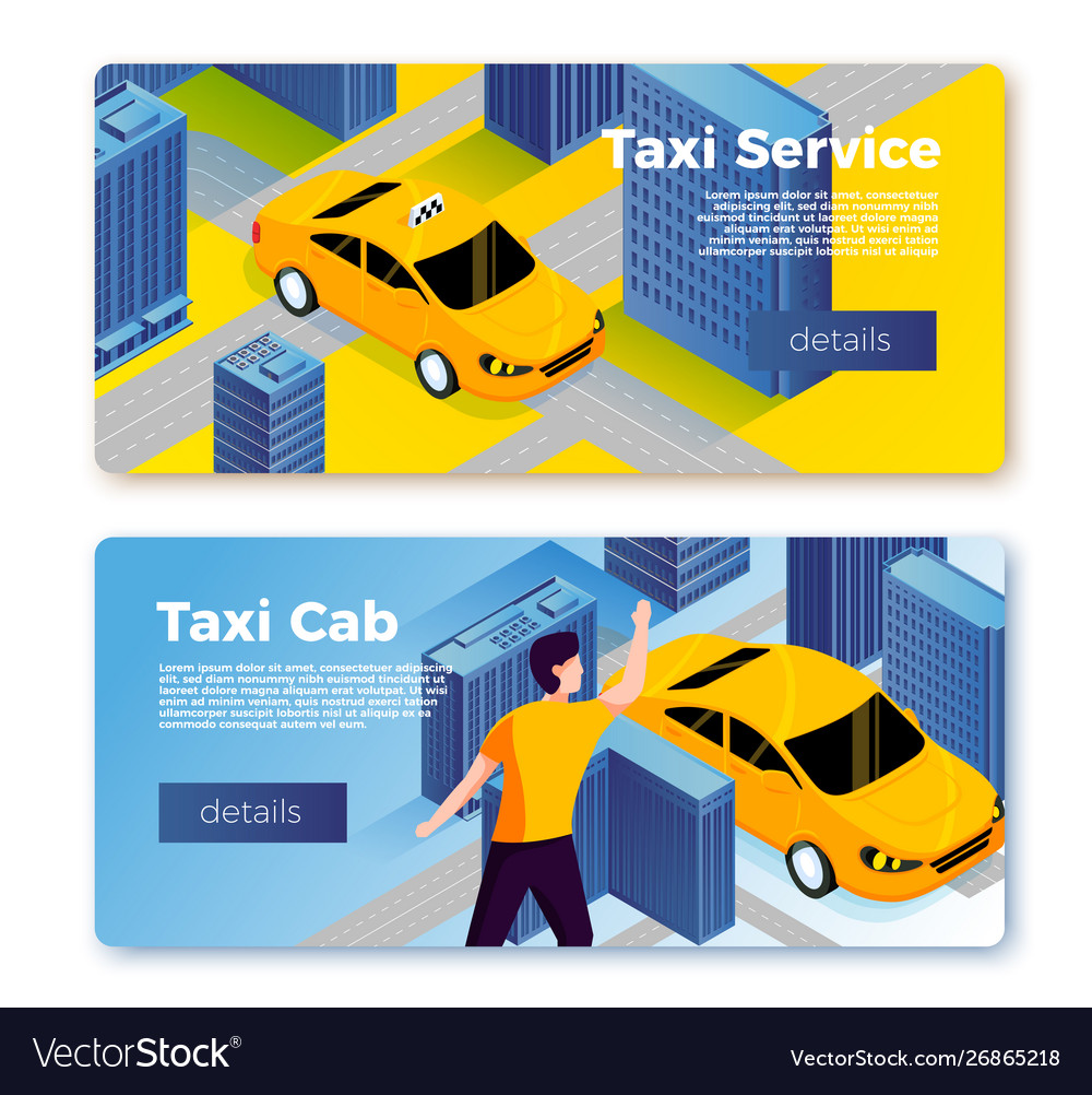 Taxi Service Banner Templates Concept Royalty Free Vector