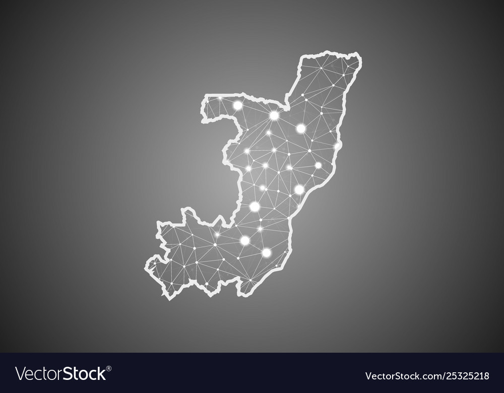 Wireframe mesh polygonal congo map abstract vector image Wireframe mesh polygonal congo map abstract