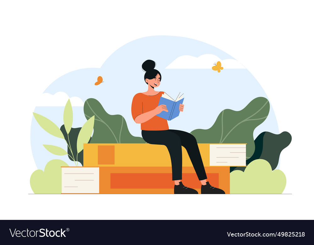 Woman with book concept