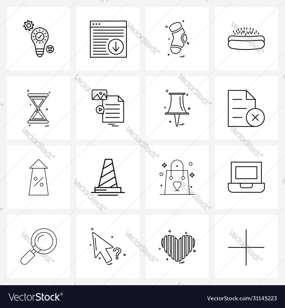 16 universal line icons for web and mobile