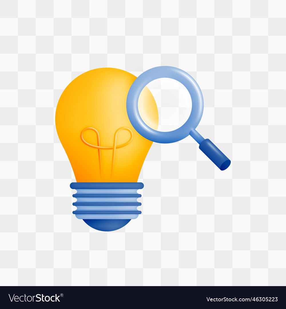 3d icon realistic render style of lamp or bulb