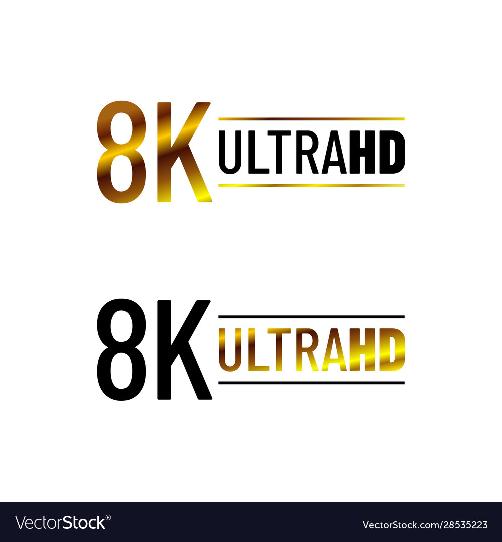 8k ultra hd logo symbol uhd sign mark ultra Vector Image