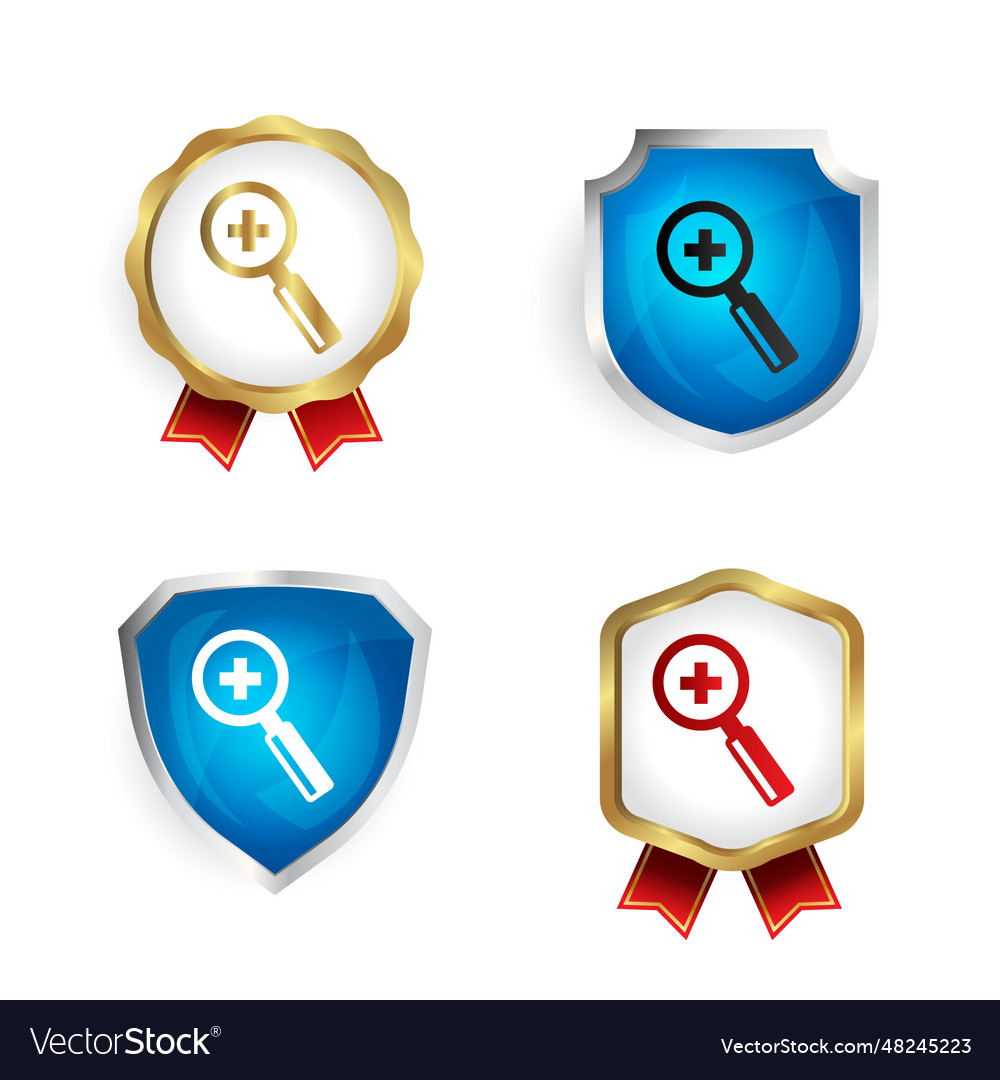 Abstract zoom badge and label collection vector image Abstract zoom badge and label collection