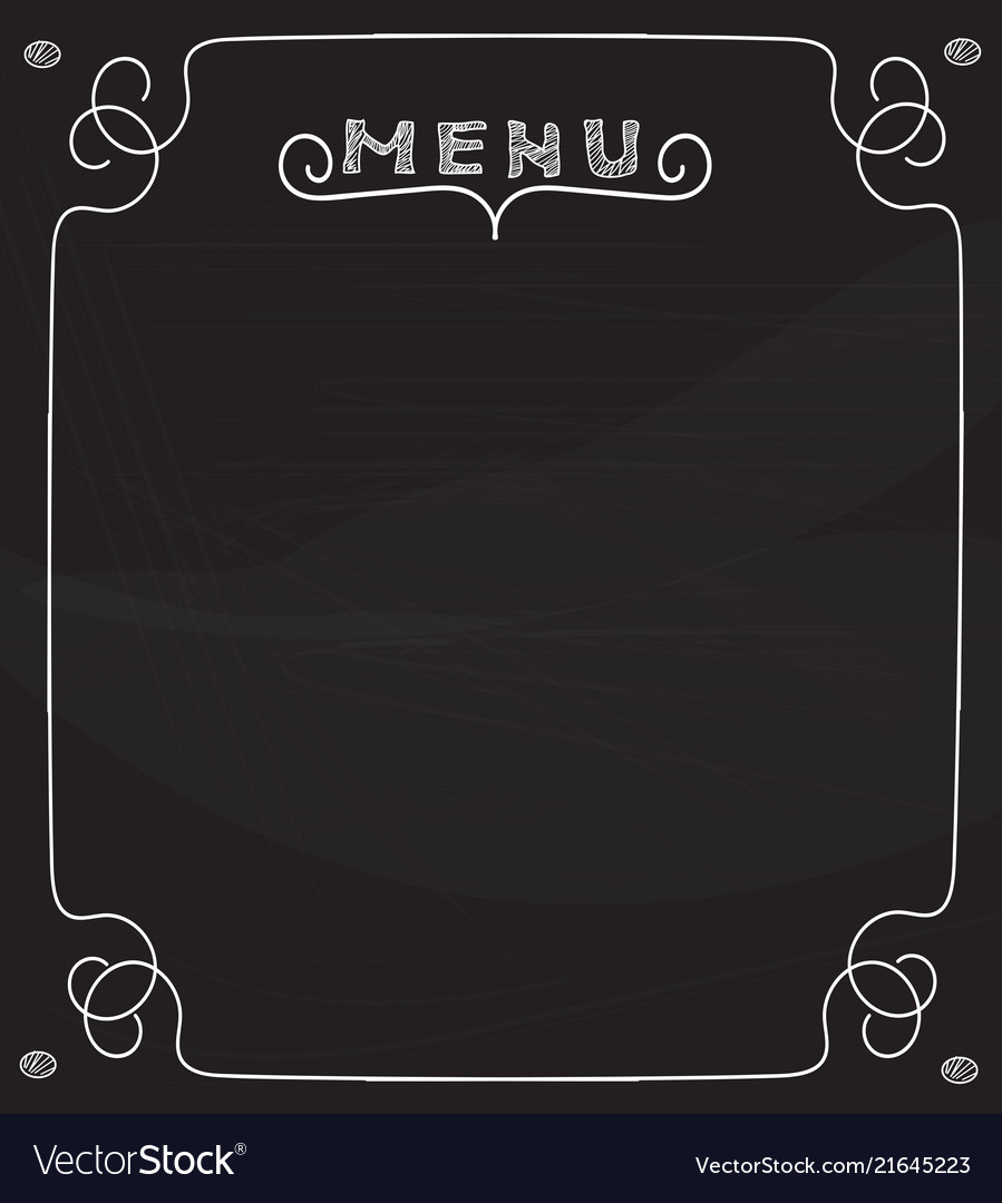 Blank menu on blackboard Royalty Free Vector Image