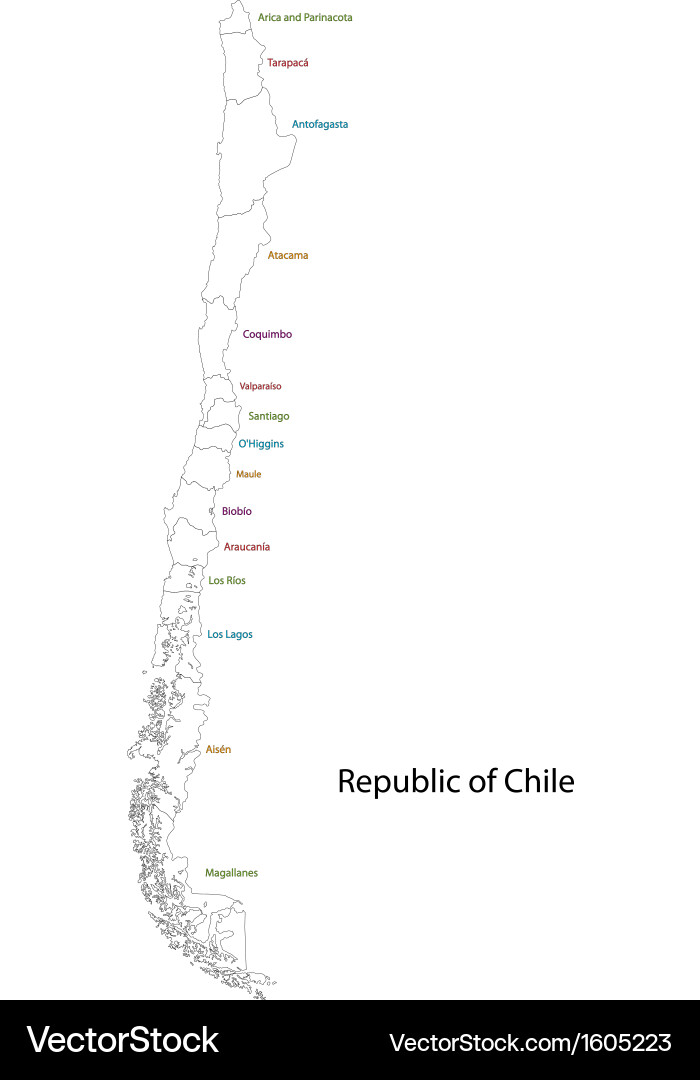 Chile map Royalty Free Vector Image - VectorStock