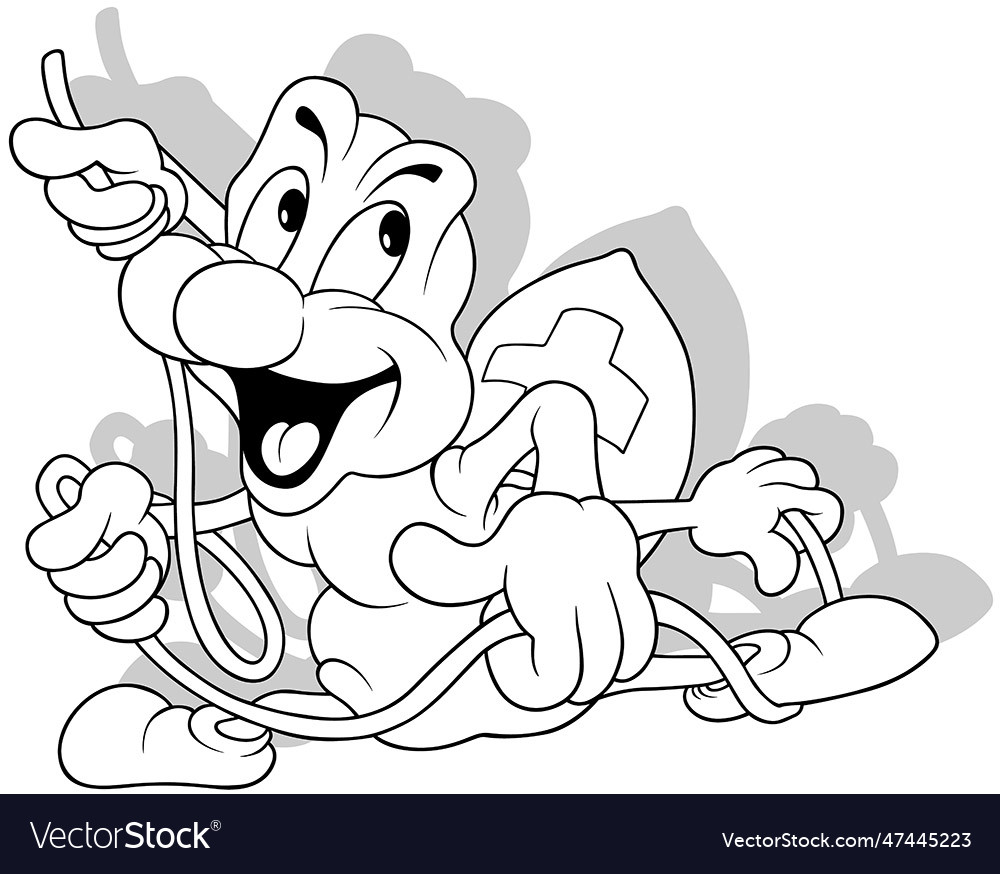 Drawing of a spider with web thread in its paws