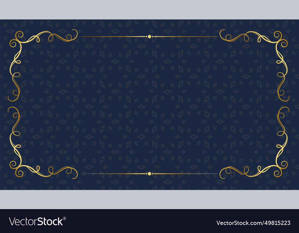 Eye catching golden floral frame background Vector Image