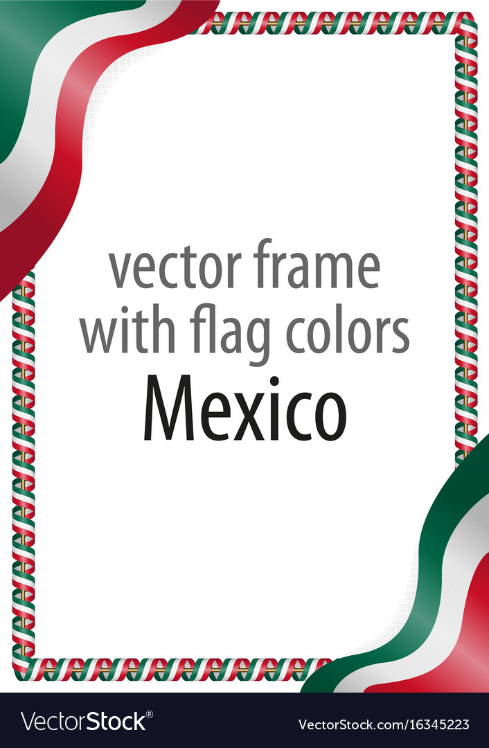 Frame and border of ribbon with the colors