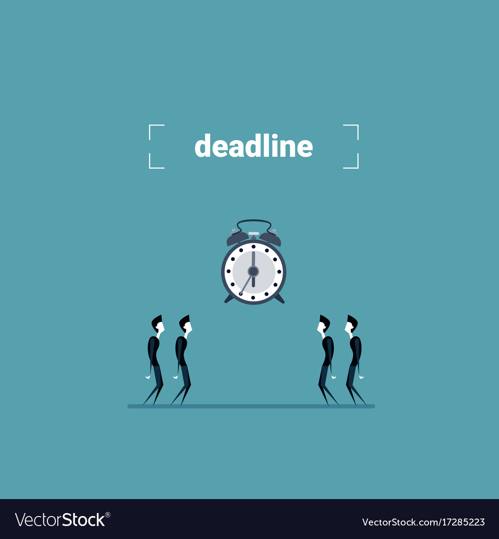 group of business people looking at clock time vector image