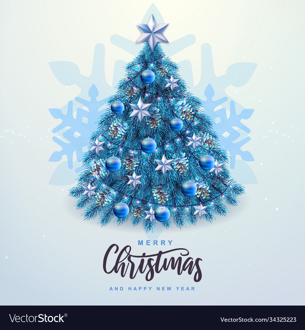 Holiday decorative christmas tree Royalty Free Vector Image