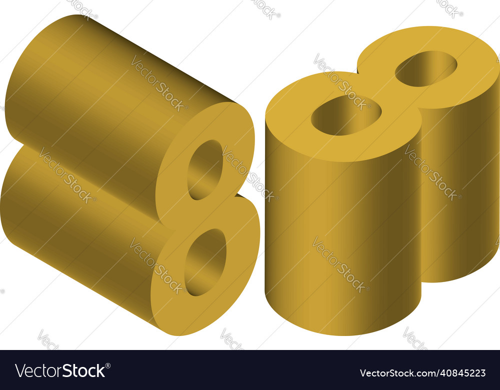 Isometric number 8 template for creating logos vector image Isometric number 8 template for creating logos