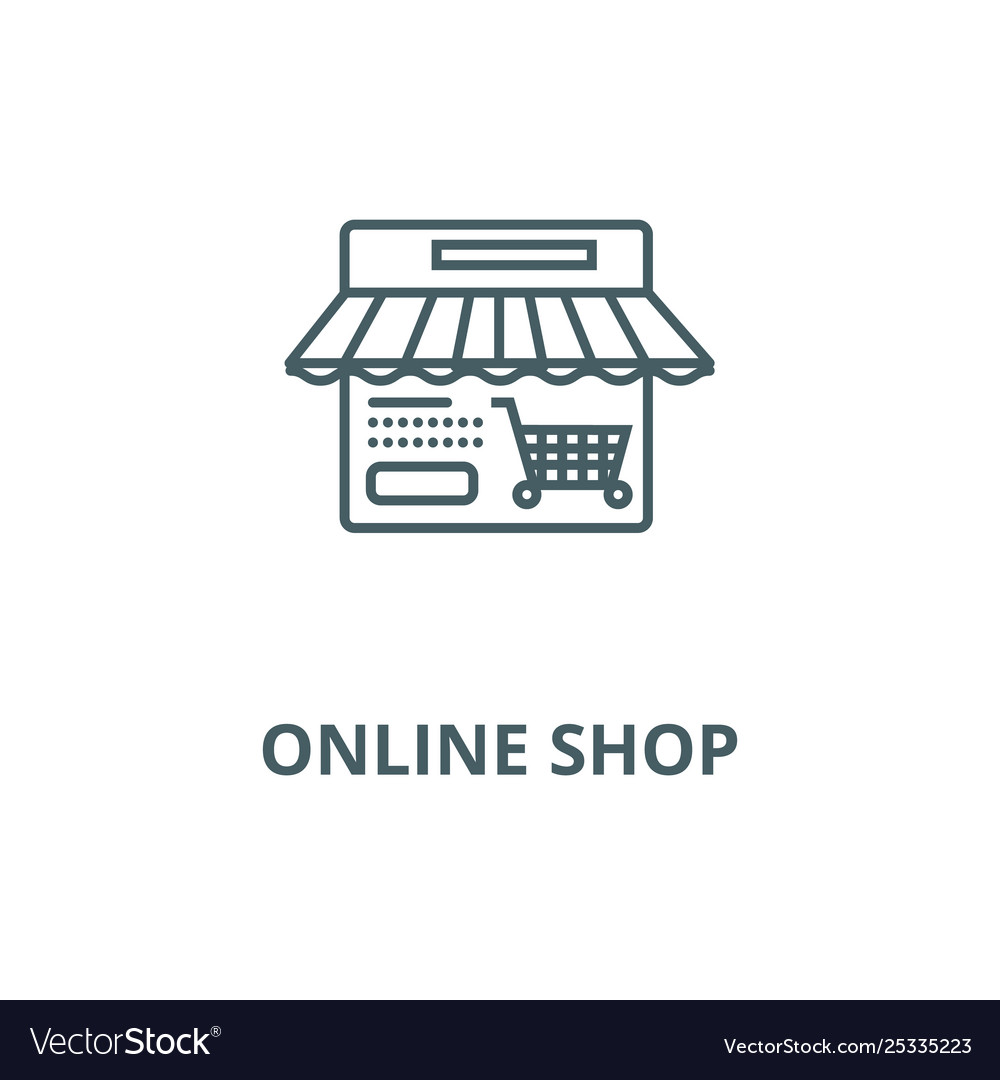 Online shop line icon linear concept Royalty Free Vector