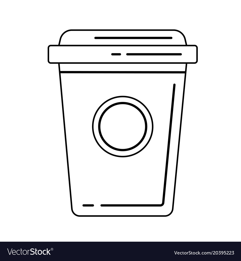 Plastic cup of chocolate coffee line icon