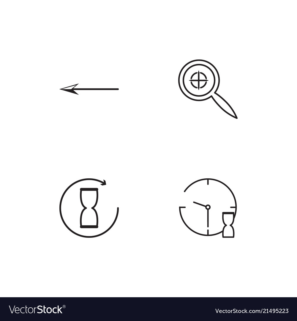 Time linear icons set simple outline