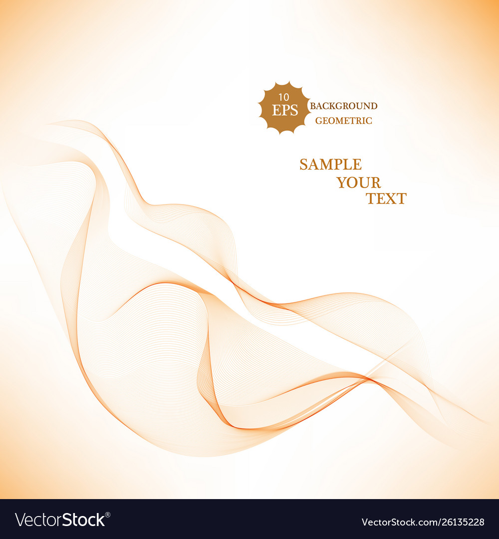 Abstract orange color wave design element vector image Abstract orange color wave design element