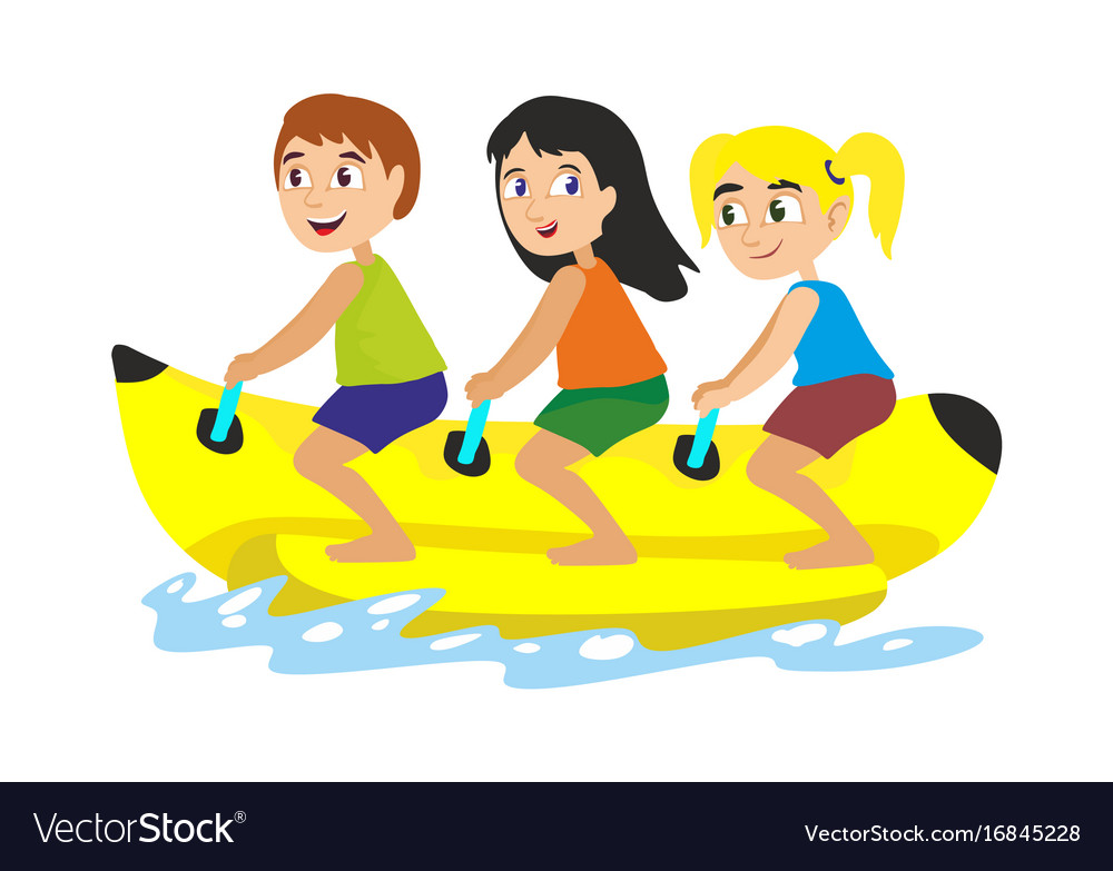 Banana boat water extreme sports isolated design Vector Image