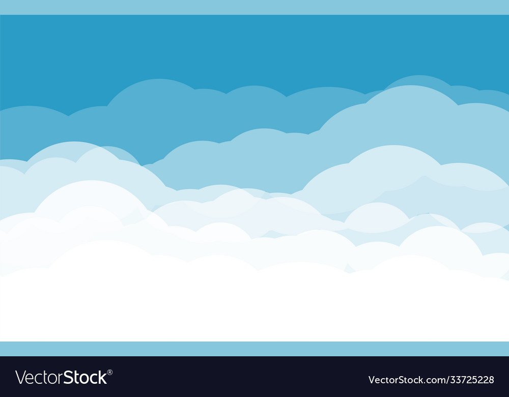 Blue sky with clouds cartoon background bright Vector Image