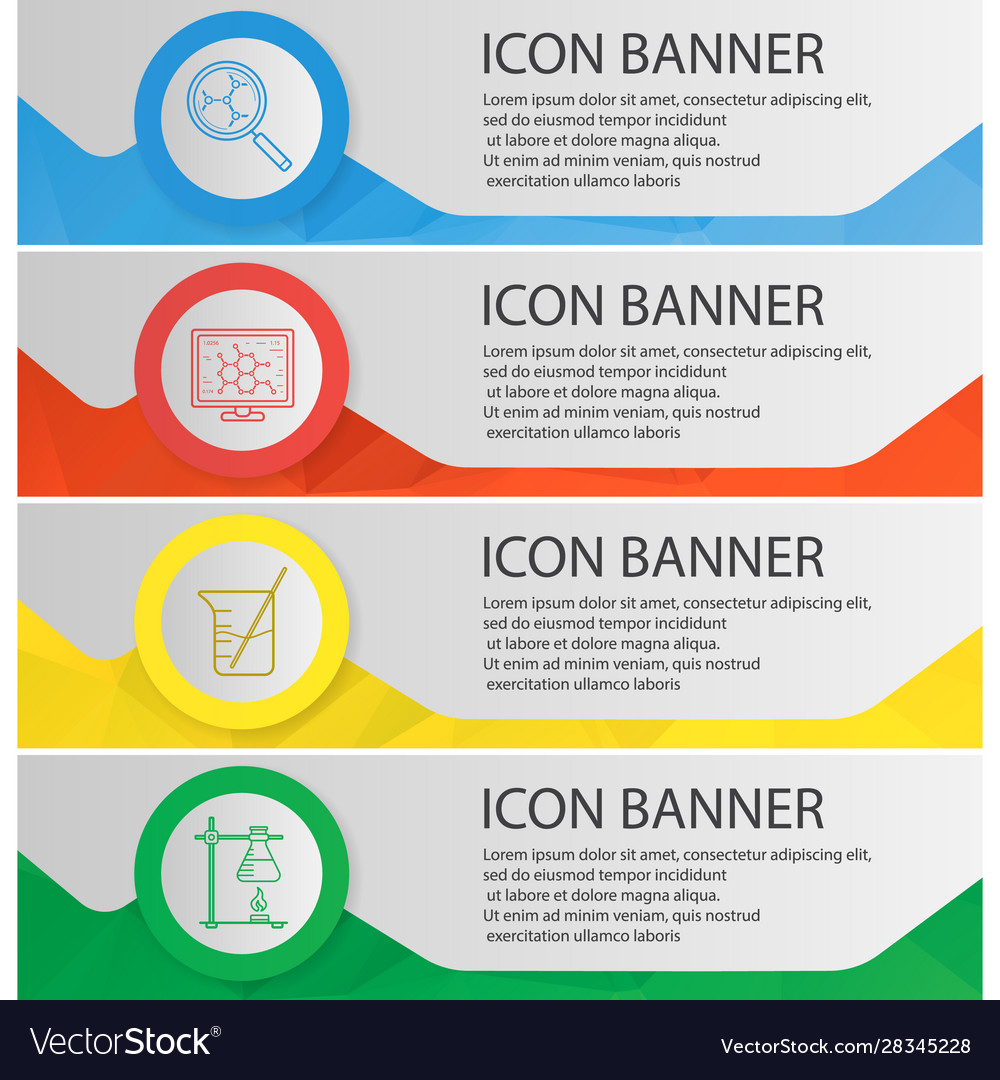 Chemical laboratory banner templates set