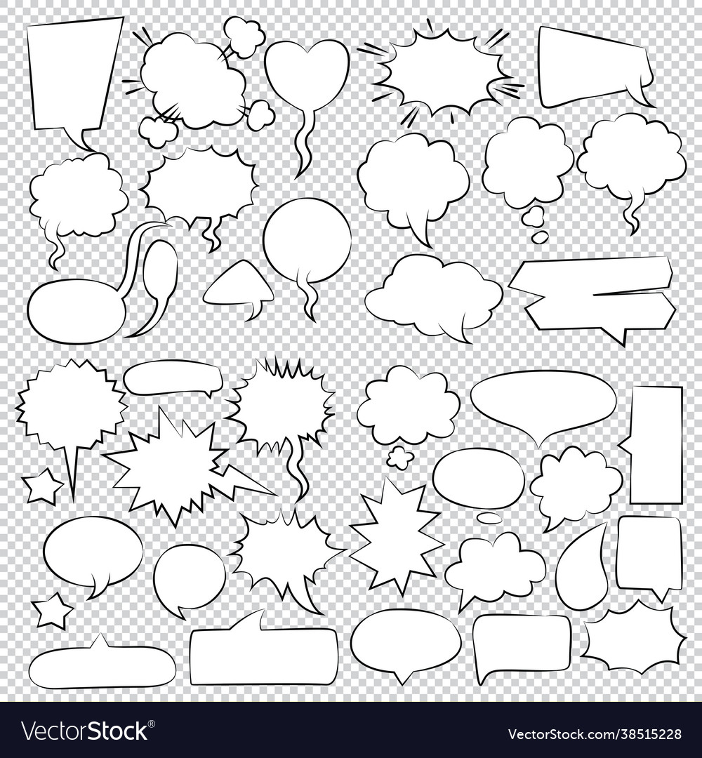 Comic Bubble Speech Balloons Speech Cartoon Vector Image 9260