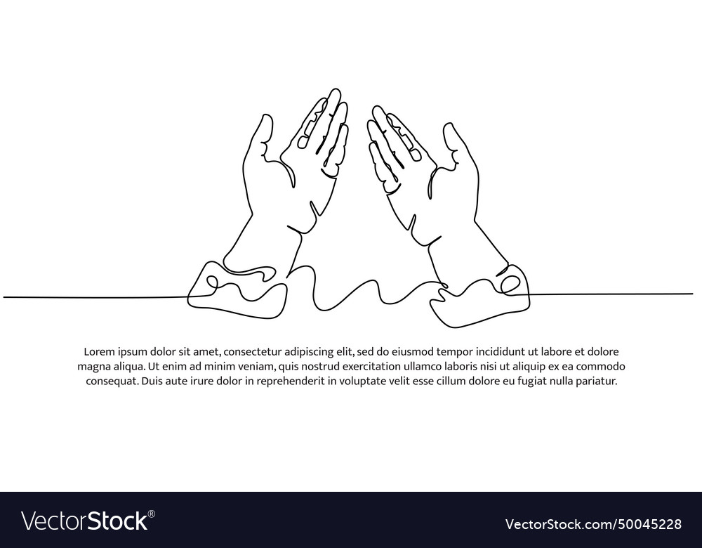 Continuous line design people beten a muslim vector image Continuous line design people beten a muslim