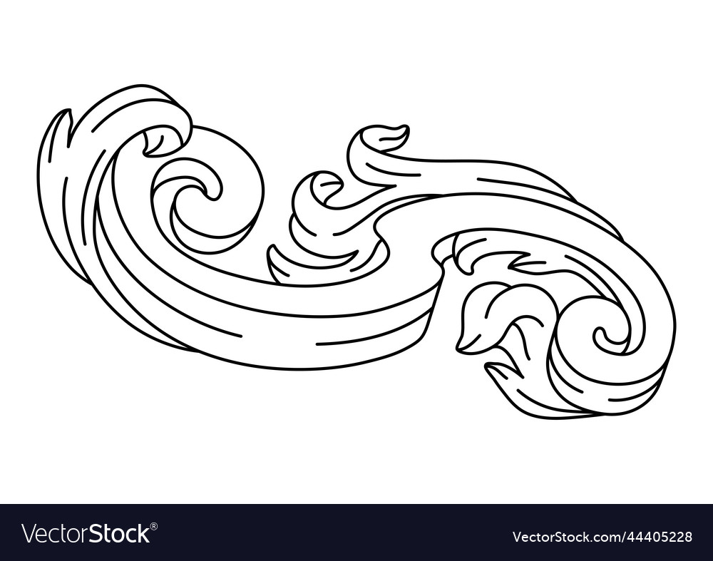 Decorative floral element in baroque style Vector Image